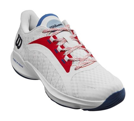 Женские кроссовки для Падел Wilson Hurakn Pro - white/wilson red/de ja vu blue