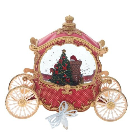 Изделие декоративное "Дед Мороз в карете" (подсвет, вьюга, 3хААА н/п +USB), L26 W11 H22 см
