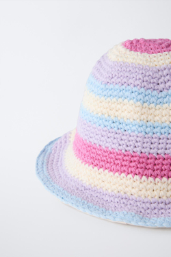 ZARA ПАНАМА ИЗ КРУЖЕВА КРОШЕ, РОЗОВЫЙ