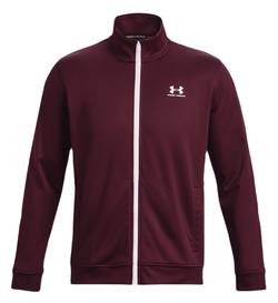 Куртка теннисная Under Armour Sportsyle Tricot Jacket - dark maroon/white