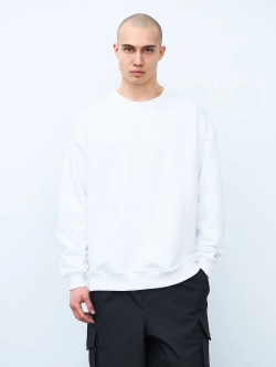 Свитшот оверсайз, без начеса (белый)