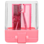 Точилка DELI "Comiko", пластиковая, 1 отверстие, с контейнером, ассорти