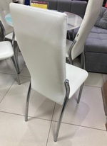 Стул Хилтон каркас хром квадрат основание экокожа белая