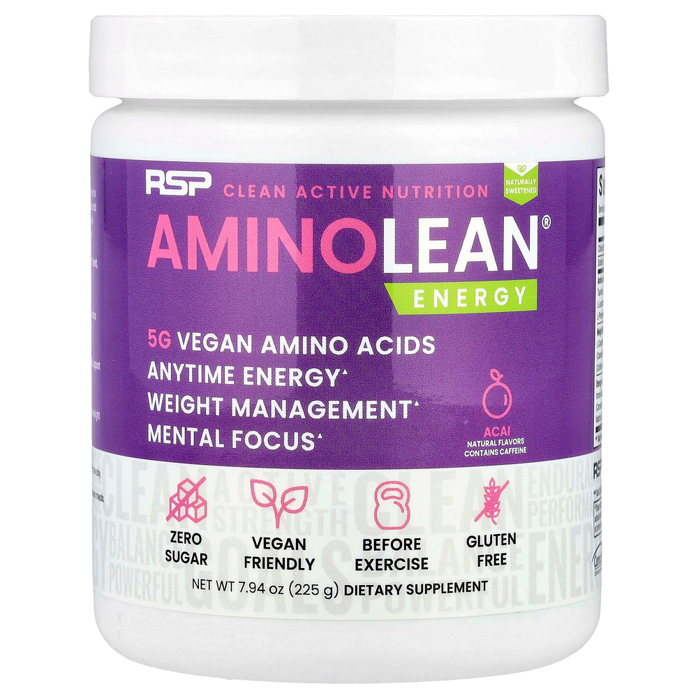 RSP Nutrition, AminoLean®, Energy, асаи, 225 г (7,94 унции)