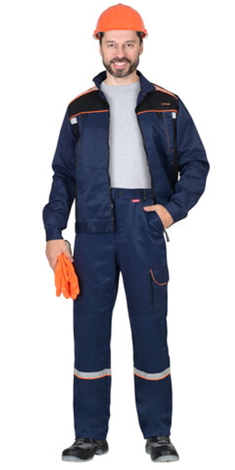 Костюм СИРИУС-ПРАКТИК куртка, брюки, темно-синий с черным и СОП