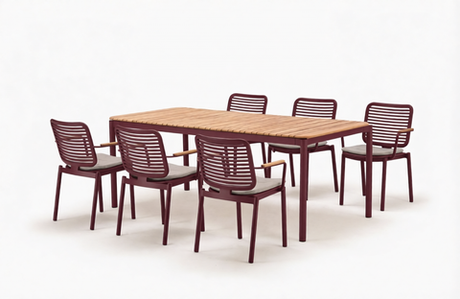 Комплект металлической мебели Tagliamento Armona, терракотовый, светло-бежевый, натуральный