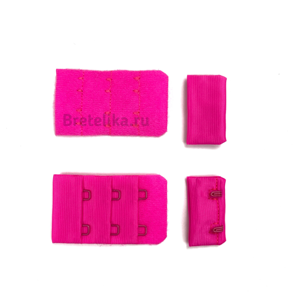 Застежка тканевая, 30 мм, 3*2, розовый неон, цв. 909
