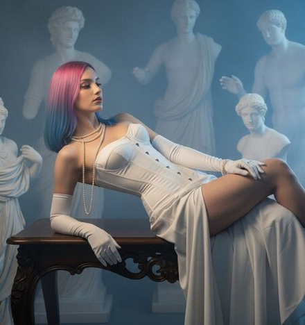 Элегантное фото среди статуй