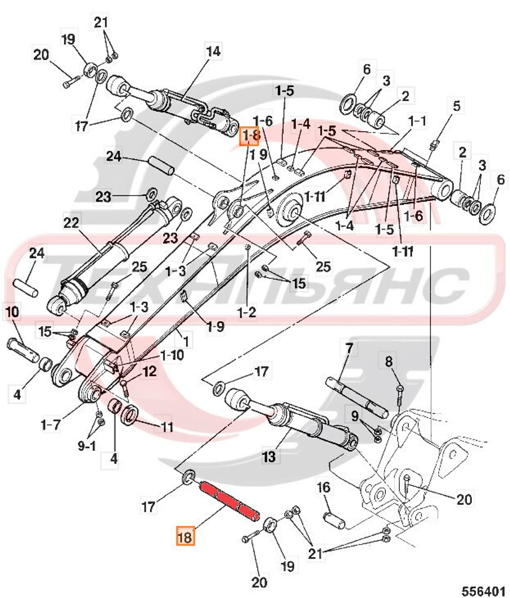 Палец KRV1122 г/ц стрелы