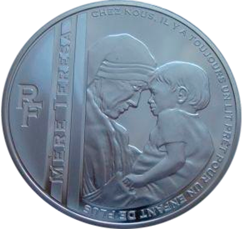 Франция 10 евро 2010 Мать Тереза Серебро