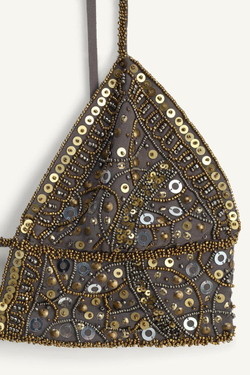 ZARA ТОП С ВЫШИВКОЙ, ЗОЛОТОЙ