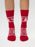 Теплые шерстяные носки Н212-19 красный