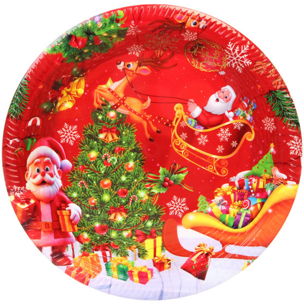 Поднос пластиковый «Добрый Дедушка Мороз» 30см