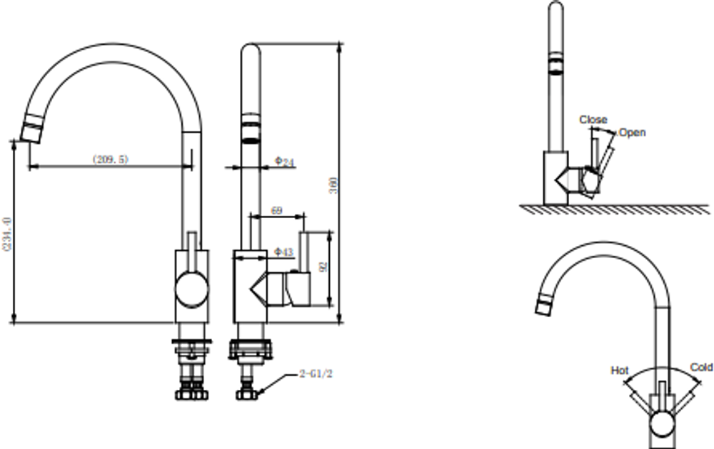 СМЕСИТЕЛЬ ДЛЯ КУХНИ BRAVAT SLIM F7332366CP-RUS