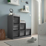 Стеллаж - TROFAST IKEA/ ТРУФАСТ ИКЕА,  99х94х44 см, черный/прозрачный