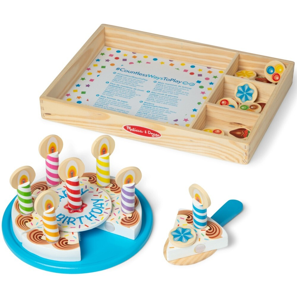 Melissa & Doug - Деревянный пирог BIRTHDAY CAKE + 33 аксессуара 20155234