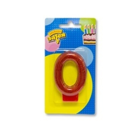 Свеча -цифра "0" Блестящая 7,6см