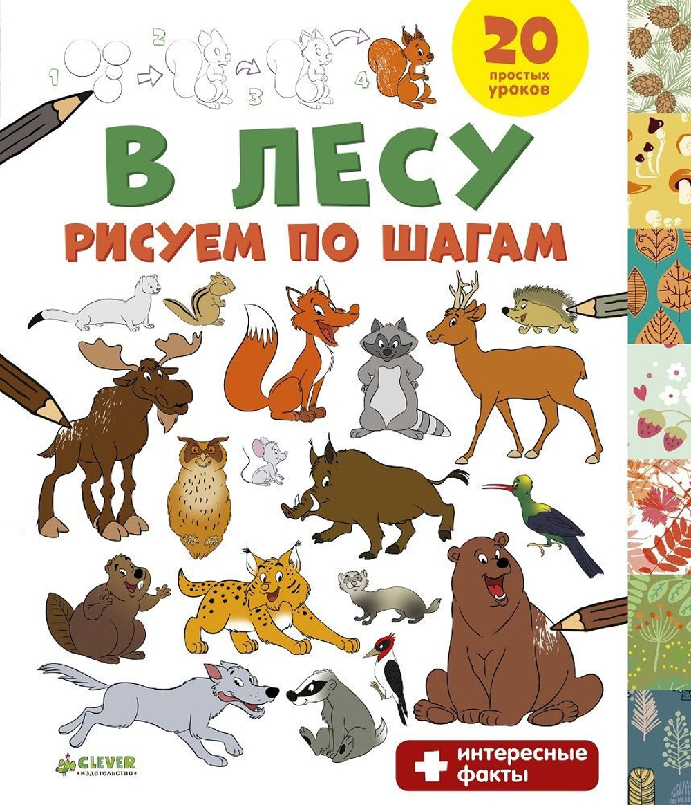 В лесу. Рисуем по шагам