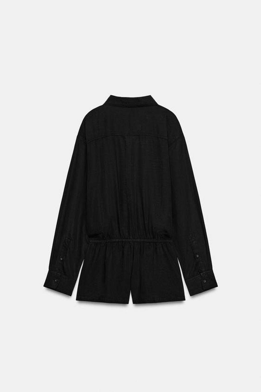 ZARA КОМБИНЕЗОН ИЗ ЛИОЦЕЛЛА, ЧЕРНЫЙ