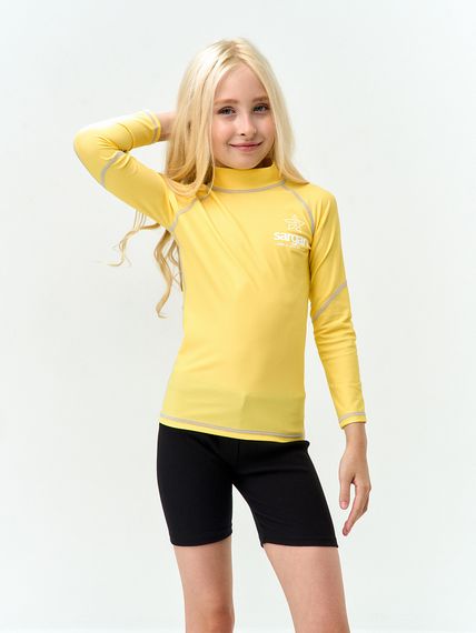 Футболка рашгард лонгслив Sargan Агидель UPF 50+  детская желтая