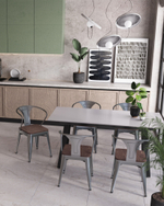 Стул TOLIX ARM WOOD с подлокотниками серебристый