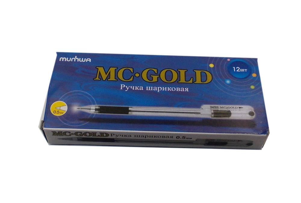 Ручка шариковая 12 шт., MCGold 0.5мм, синяя