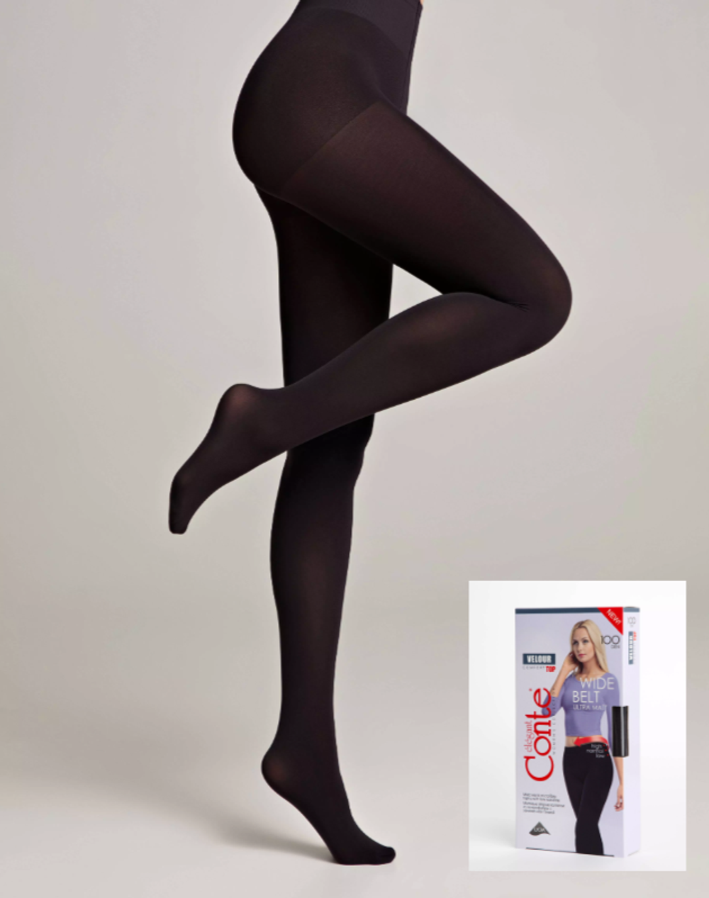 CONTE VELOUR TOP 100 Lycra® Матовые Колготки женские с регулируемой посадкой
