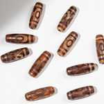 Бусина Дзи "Три глаза" из агата, 29*10мм, коричневый