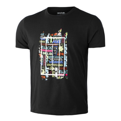 Мужское теннисное поло Tennis-Point Graffity T-Shirt Men - Black, Multicoloured