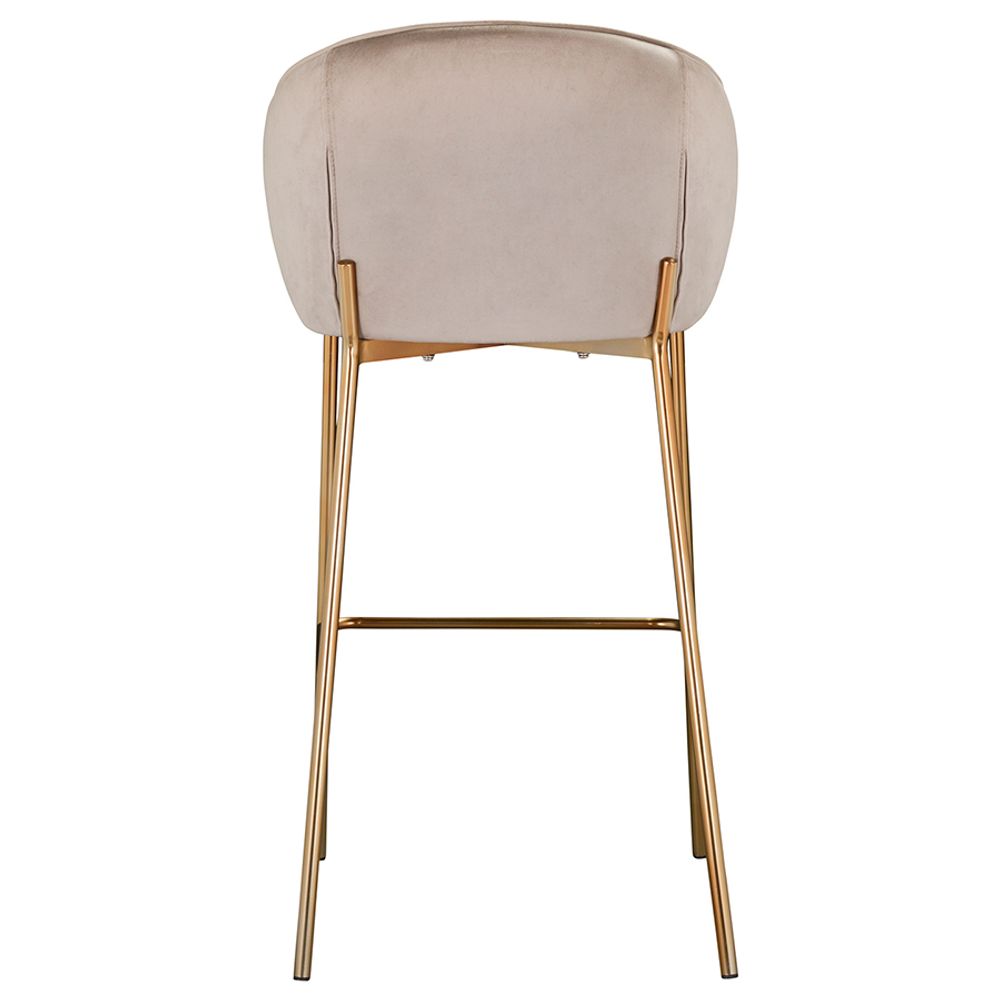 Стул барный Coral, велюр, серо-бежевый
