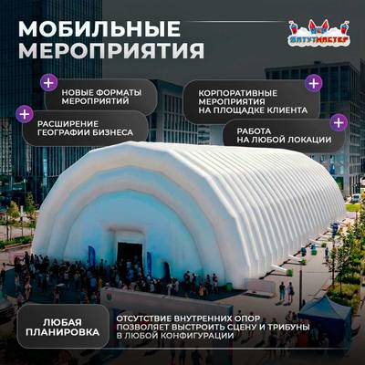 Временный развлекательный ангар «Карнавал Холл», 40×20×10 м