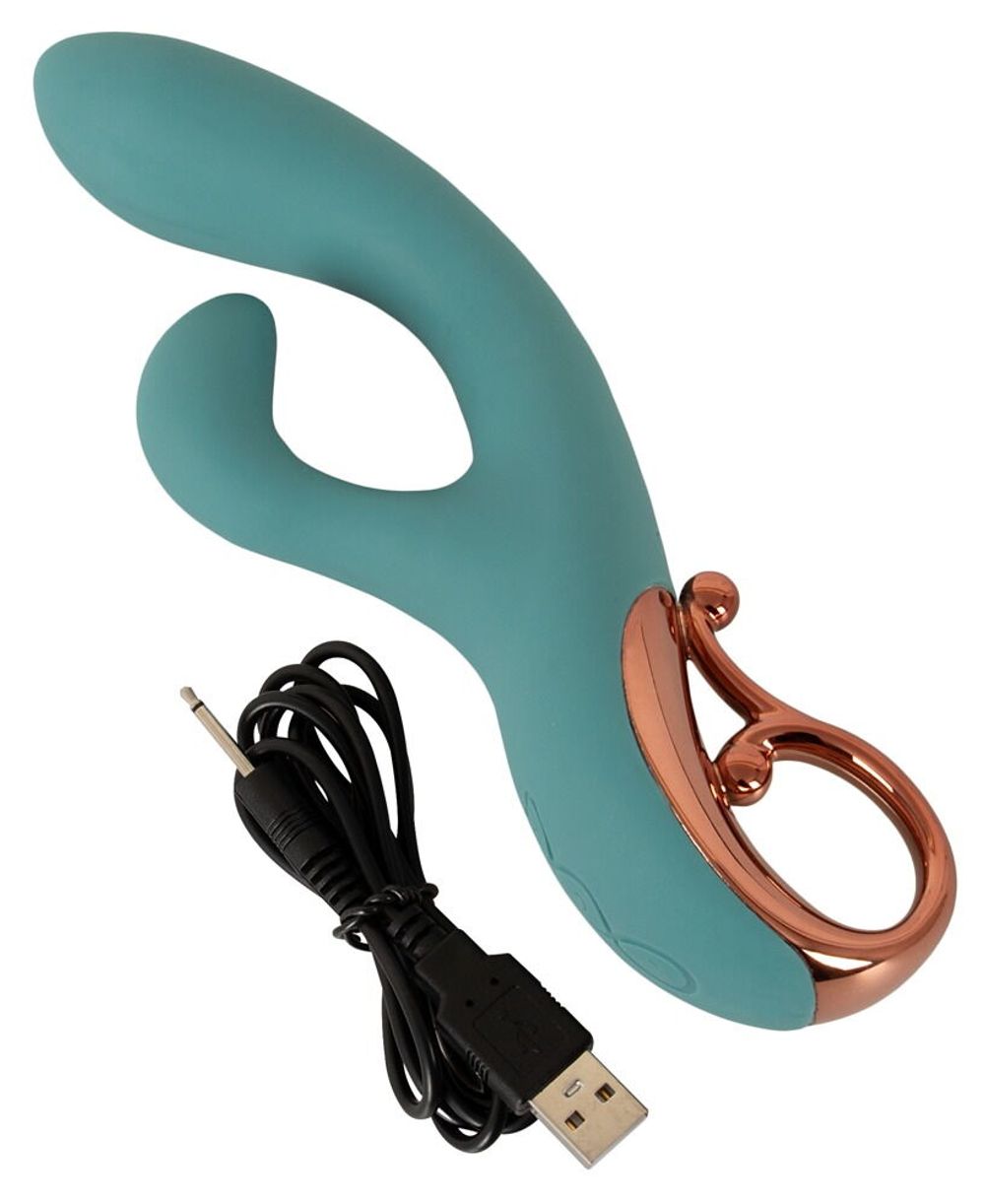 Бирюзовый вибратор-кролик The Magician Rabbit Vibrator - 22,5 см. (Цвет: бирюзовый)