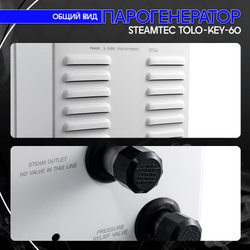 Steamtec TOLO KEY 60 - 6 кВт (ВЛАГОСТОЙКИЙ модуль управления), парогенератор для хамама и турецкой бани