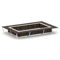 Steel Meet Стол переговорный прямоугольный KM-PR.B.SP-26K2 Дуб Мали/Ваниль Глянец/Металл Белый 6000*