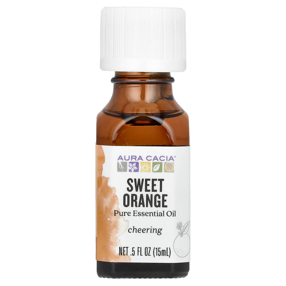 Aura Cacia, чистое эфирное масло, сладкий апельсин, 15 мл (0,5 жидк. унции)