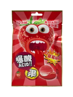 Кислые леденцы со вкусом Клубники 24 г * 20 шт