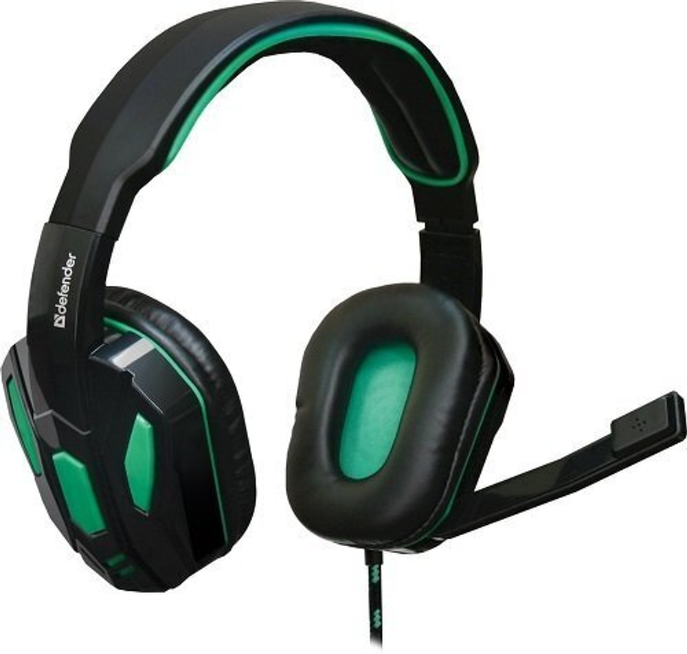 Игровые наушники Defender Warhead G-275 Black/Green (64122)