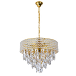 Люстра подвесная 8x40Вт Е14, металл/хрусталь, золото/прозрачный