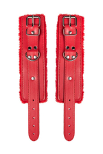 Красные наручники Anonymo из искусственной кожи (Цвет: красный)