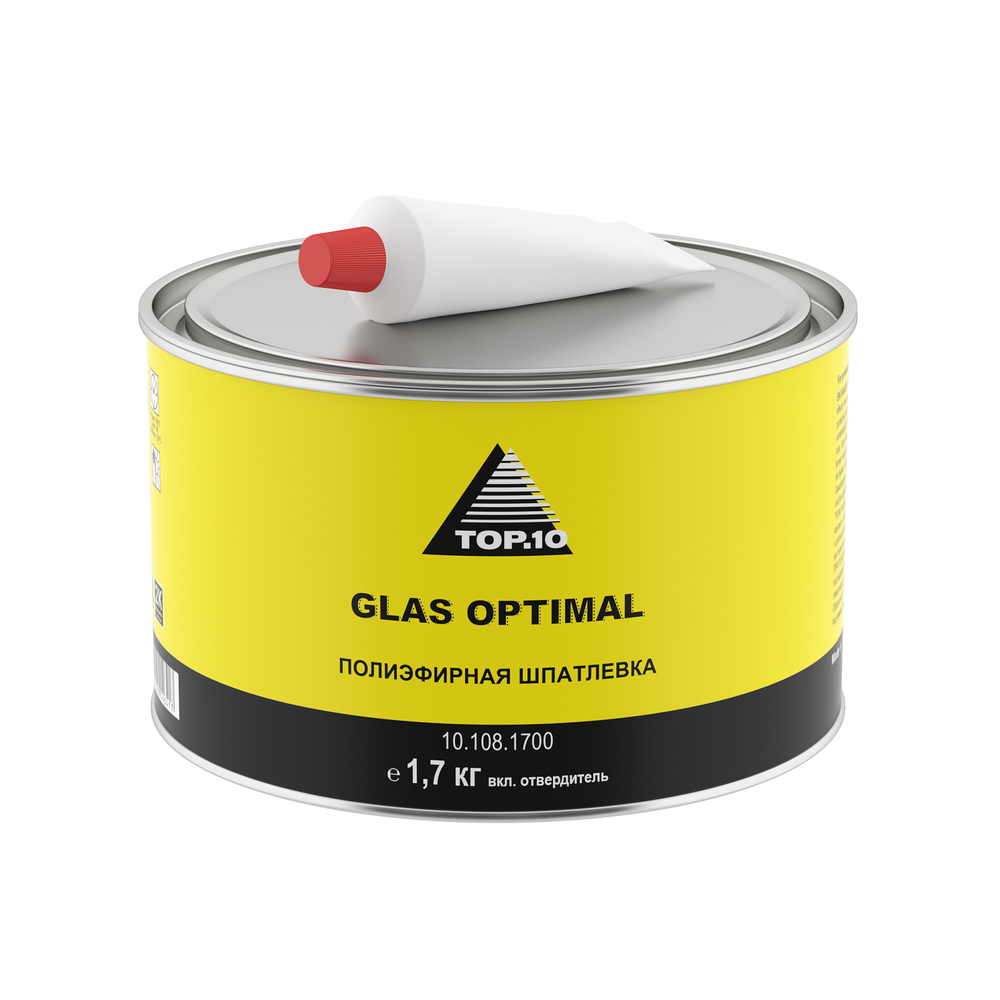 Полиэфирная шпатлевка TOP.10 GLAS OPTIMAL (1.7 кг с отвердителем)