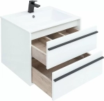 Тумба с раковиной Aquanet Lino 60 белый матовый