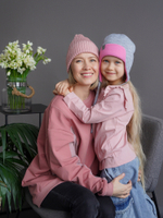 Шапка вязаная-резинка весенняя/осенняя хлопковая КЭП(Розовый персик)