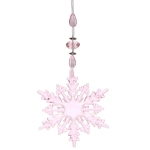 Подвеска «Ажурная снежинка» 16 см, Розовый