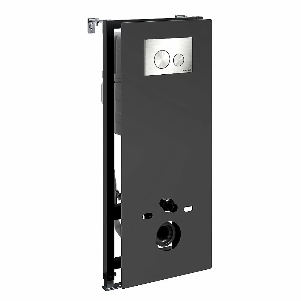 Инсталляция для унитаза WasserKraft Abens 20TLT.010.ME.BL.BN02 черная панель/кнопка никель