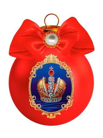 Ёлочный шар 8 см "Королевская корона" стекло