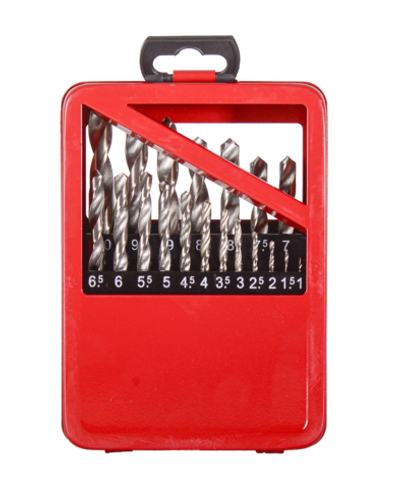 Набор сверл по металлу, 1-10мм (через 0,5мм), HSS, 19шт., металл. коробка, цилиндрический хвостовик Вихрь