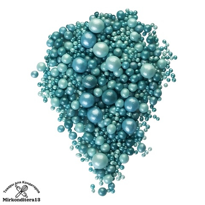 Шарики рисовые «Жемчуг темная бирюза» микс 50 гр