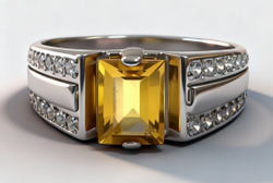 Ювелирное кольцо из серебра 925 пробы,вставка цитрин.фианиты.Размер 20.5