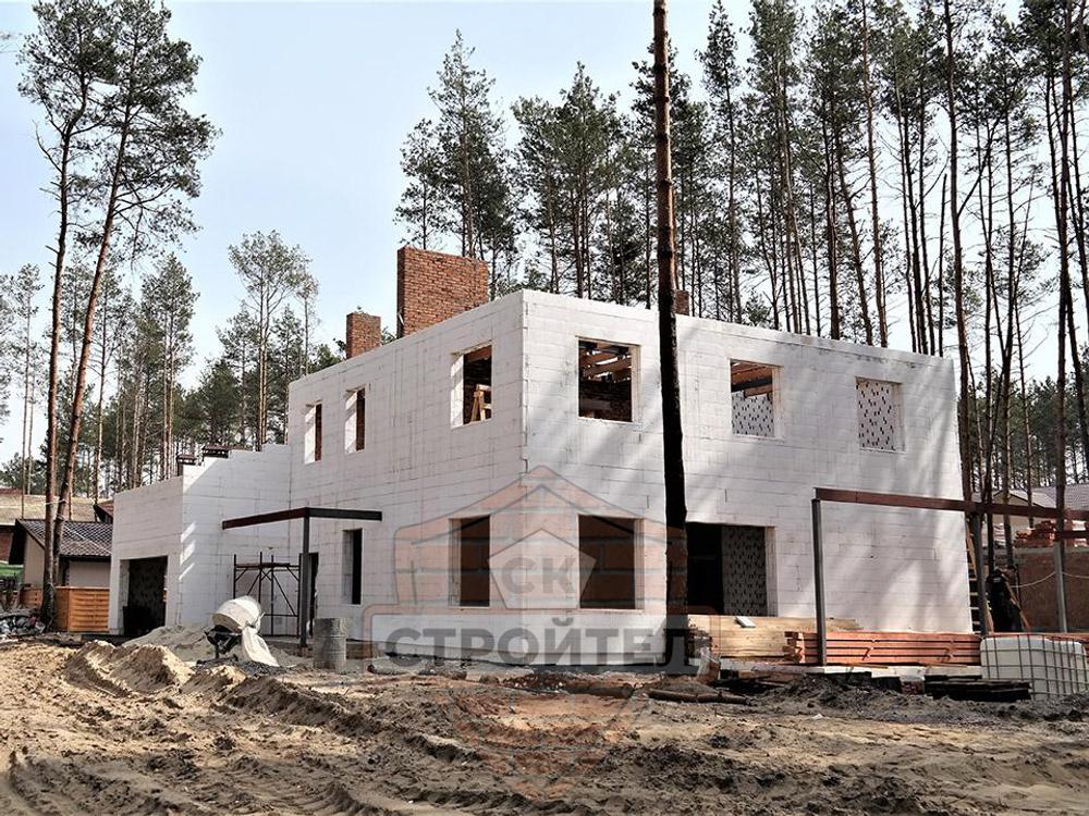 Строительство дома из газобетона 250 кв.м. по индивидуальному проекту