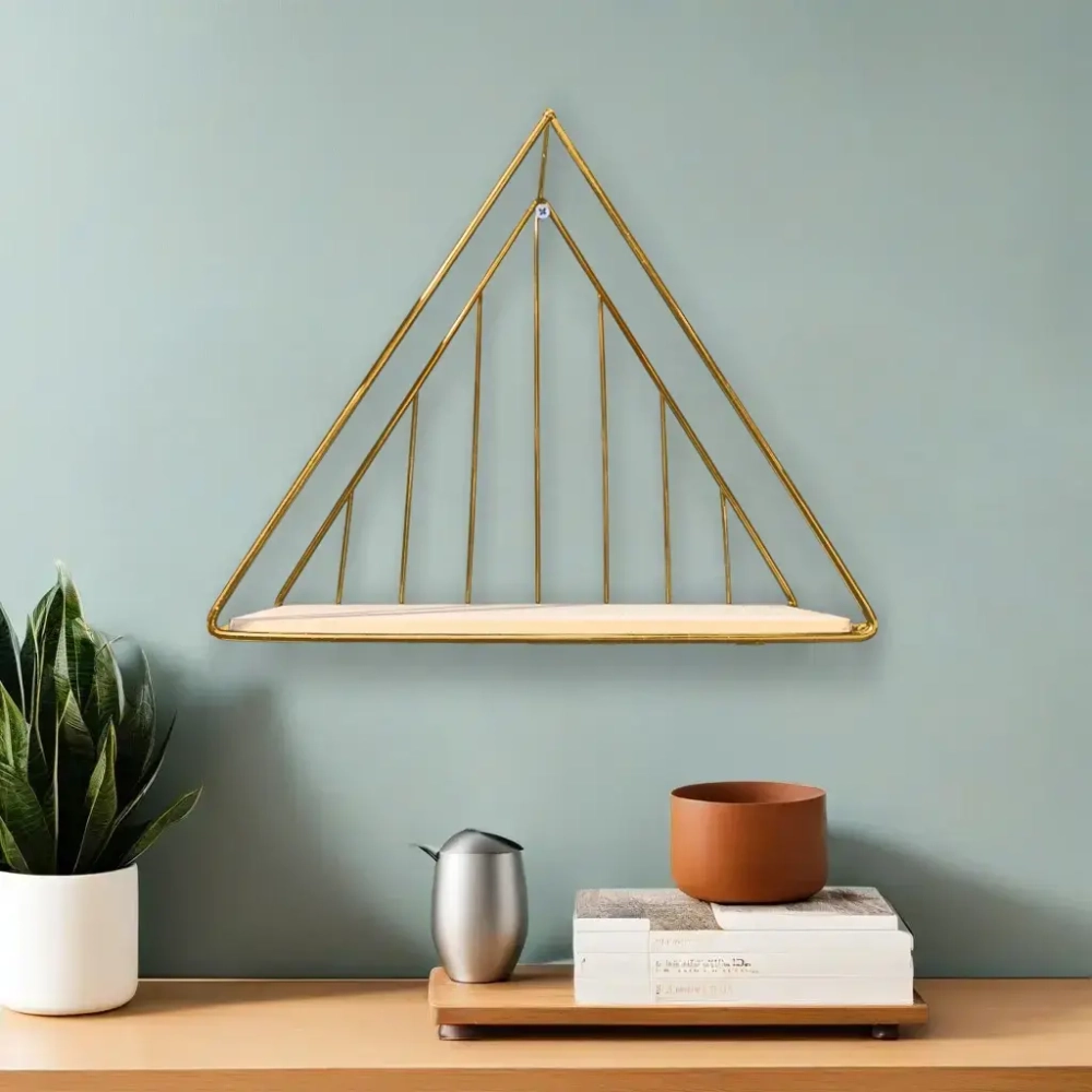 Полка подвесная «ЛОФТ ИДЕЯ», треугольник, цвет золото, 22*25*10см (лейбл Селфи)